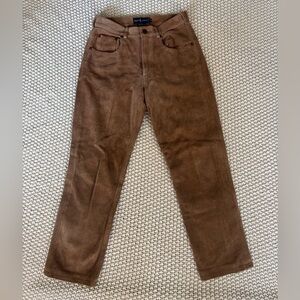 Polo Ralph Lauren Vintage Suede Pants in Rich Brown
